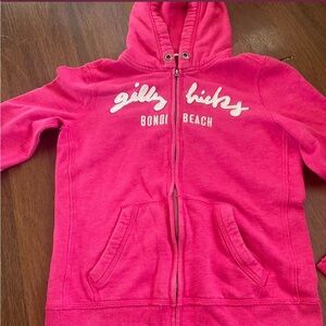 Gilly Hicks Hot Pink Bondi Beach Zip Hoodie